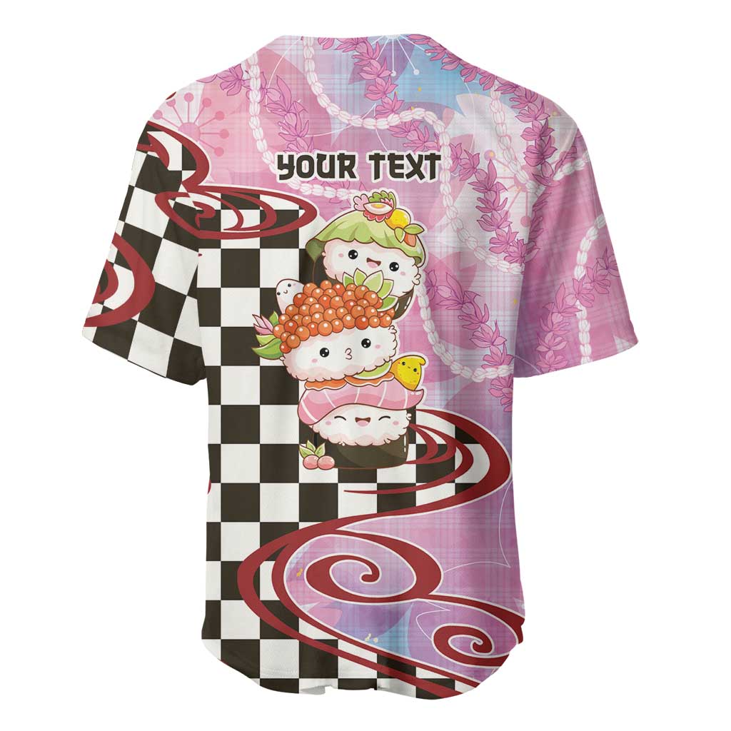 Personalized Japanese Kawaii Sushi Roll Baseball Jersey Wagara Palaka Pattern LT9 - Polynesian Pride
