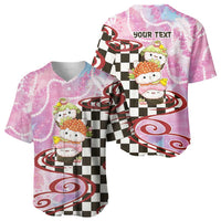 Personalized Japanese Kawaii Sushi Roll Baseball Jersey Wagara Palaka Pattern LT9 - Polynesian Pride