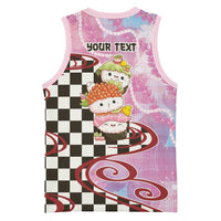 Personalized Japanese Kawaii Sushi Roll Basketball Jersey Wagara Palaka Pattern LT9 - Polynesian Pride