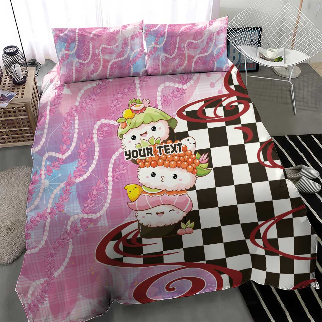 Personalized Japanese Kawaii Sushi Roll Bedding Set Wagara Palaka Pattern LT9 - Polynesian Pride