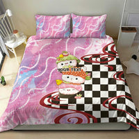 Personalized Japanese Kawaii Sushi Roll Bedding Set Wagara Palaka Pattern LT9 - Polynesian Pride
