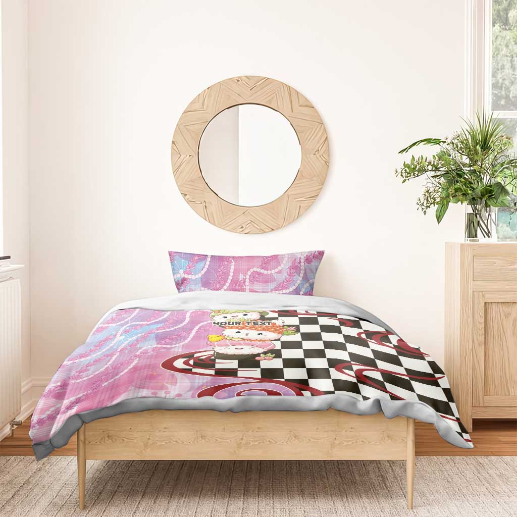 Personalized Japanese Kawaii Sushi Roll Bedding Set Wagara Palaka Pattern LT9 - Polynesian Pride