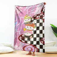 Personalized Japanese Kawaii Sushi Roll Blanket Wagara Palaka Pattern LT9 - Polynesian Pride