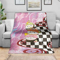 Personalized Japanese Kawaii Sushi Roll Blanket Wagara Palaka Pattern LT9 - Polynesian Pride