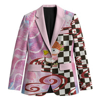 Personalized Japanese Kawaii Sushi Roll Blazer Wagara Palaka Pattern LT9 Unisex Pink - Polynesian Pride