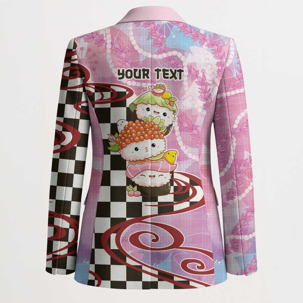 Personalized Japanese Kawaii Sushi Roll Blazer Wagara Palaka Pattern LT9 - Polynesian Pride