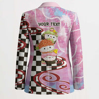 Personalized Japanese Kawaii Sushi Roll Blazer Wagara Palaka Pattern LT9 - Polynesian Pride