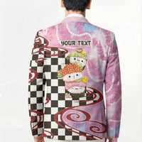 Personalized Japanese Kawaii Sushi Roll Blazer Wagara Palaka Pattern LT9 - Polynesian Pride