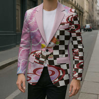 Personalized Japanese Kawaii Sushi Roll Blazer Wagara Palaka Pattern LT9 - Polynesian Pride