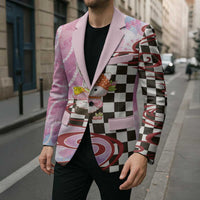 Personalized Japanese Kawaii Sushi Roll Blazer Wagara Palaka Pattern LT9 - Polynesian Pride