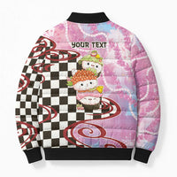 Personalized Japanese Kawaii Sushi Roll Bomber Puffer Jacket Wagara Palaka Pattern LT9 - Polynesian Pride
