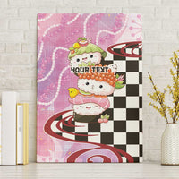 Personalized Japanese Kawaii Sushi Roll Canvas Wall Art Wagara Palaka Pattern LT9 Without Frame Pink - Polynesian Pride