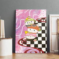 Personalized Japanese Kawaii Sushi Roll Canvas Wall Art Wagara Palaka Pattern LT9 - Polynesian Pride