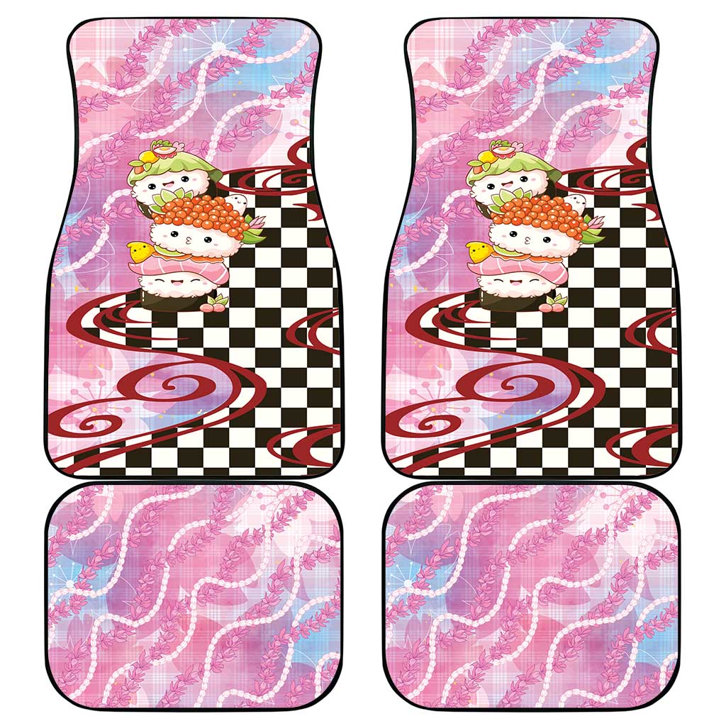 Personalized Japanese Kawaii Sushi Roll Car Mats Wagara Palaka Pattern LT9 - Polynesian Pride