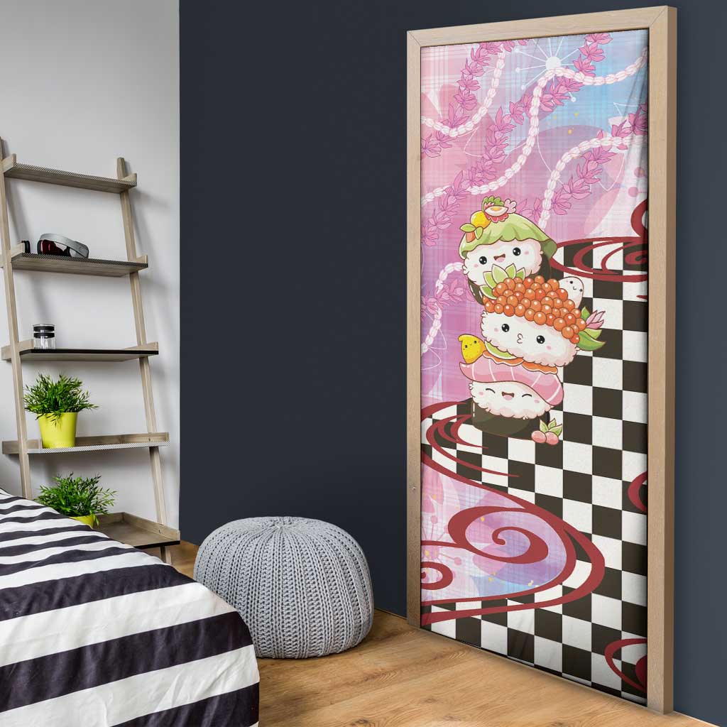 Personalized Japanese Kawaii Sushi Roll Door Cover Wagara Palaka Pattern