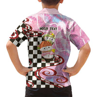 Personalized Japanese Kawaii Sushi Roll Family Matching Off Shoulder Short Dress and Hawaiian Shirt Wagara Palaka Pattern LT9 - Polynesian Pride