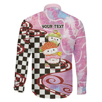 Personalized Japanese Kawaii Sushi Roll Family Matching Off Shoulder Short Dress and Hawaiian Shirt Wagara Palaka Pattern LT9 - Polynesian Pride