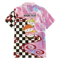 Personalized Japanese Kawaii Sushi Roll Family Matching Puletasi and Hawaiian Shirt Wagara Palaka Pattern