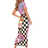 Personalized Japanese Kawaii Sushi Roll Family Matching Short Sleeve Bodycon Dress and Hawaiian Shirt Wagara Palaka Pattern LT9 - Polynesian Pride