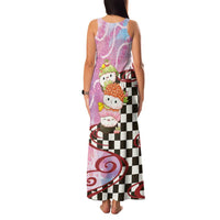 Personalized Japanese Kawaii Sushi Roll Family Matching Tank Maxi Dress and Hawaiian Shirt Wagara Palaka Pattern
