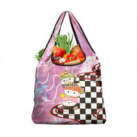 Personalized Japanese Kawaii Sushi Roll Grocery Bag Wagara Palaka Pattern