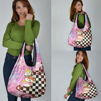 Personalized Japanese Kawaii Sushi Roll Grocery Bag Wagara Palaka Pattern