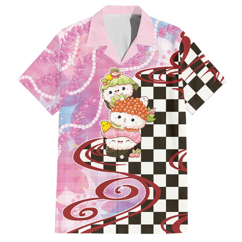 Personalized Japanese Kawaii Sushi Roll Hawaiian Shirt Wagara Palaka Pattern