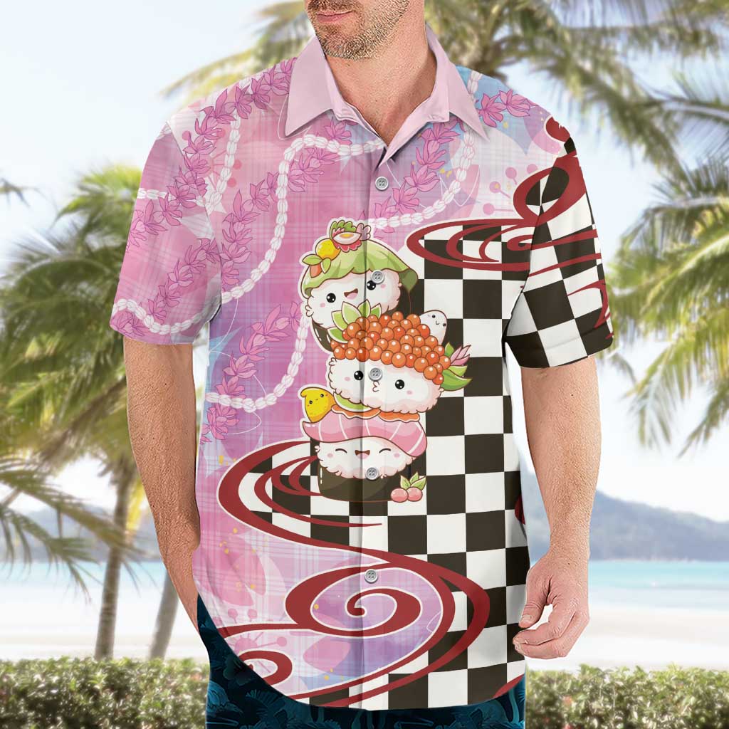 Personalized Japanese Kawaii Sushi Roll Hawaiian Shirt Wagara Palaka Pattern