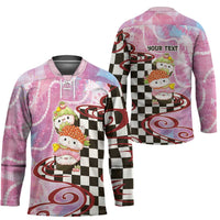 Personalized Japanese Kawaii Sushi Roll Hockey Jersey Wagara Palaka Pattern LT9 - Polynesian Pride