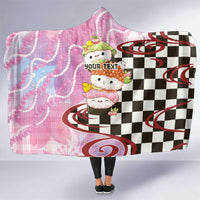Personalized Japanese Kawaii Sushi Roll Hooded Blanket Wagara Palaka Pattern LT9 One Size Pink - Polynesian Pride