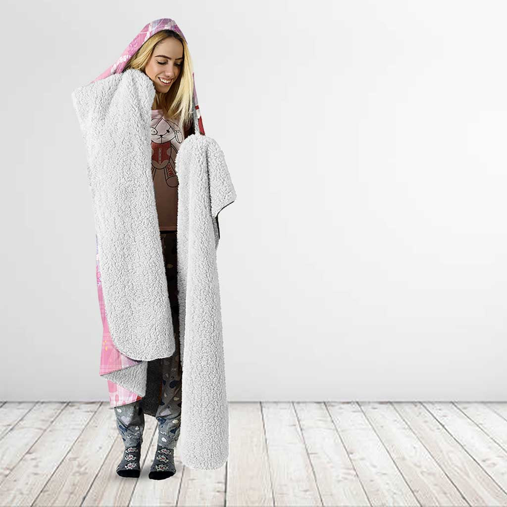 Personalized Japanese Kawaii Sushi Roll Hooded Blanket Wagara Palaka Pattern LT9 - Polynesian Pride