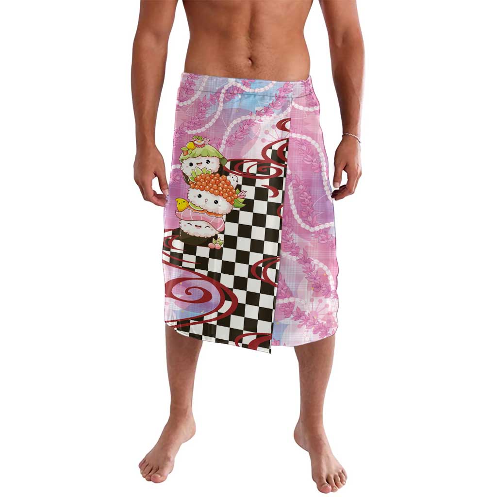 Personalized Japanese Kawaii Sushi Roll Lavalava Wagara Palaka Pattern LT9 Pink - Polynesian Pride
