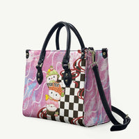 Personalized Japanese Kawaii Sushi Roll Leather Bag Wagara Palaka Pattern