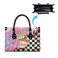 Personalized Japanese Kawaii Sushi Roll Leather Bag Wagara Palaka Pattern
