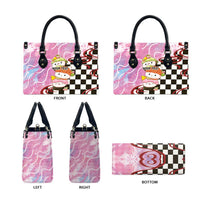 Personalized Japanese Kawaii Sushi Roll Leather Bag Wagara Palaka Pattern