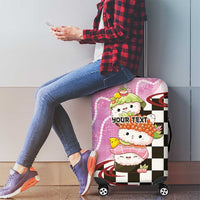 Personalized Japanese Kawaii Sushi Roll Luggage Cover Wagara Palaka Pattern LT9 - Polynesian Pride