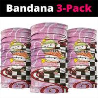 Personalized Japanese Kawaii Sushi Roll Neck Gaiter Wagara Palaka Pattern LT9 package One Size: 25*50cm Pink - Polynesian Pride