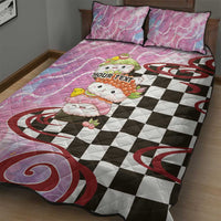 Personalized Japanese Kawaii Sushi Roll Quilt Bed Set Wagara Palaka Pattern