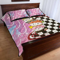 Personalized Japanese Kawaii Sushi Roll Quilt Bed Set Wagara Palaka Pattern