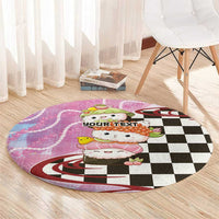 Personalized Japanese Kawaii Sushi Roll Round Carpet Wagara Palaka Pattern LT9 - Polynesian Pride
