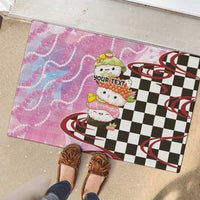 Personalized Japanese Kawaii Sushi Roll Rubber Doormat Wagara Palaka Pattern LT9 - Polynesian Pride