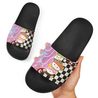 Personalized Japanese Kawaii Sushi Roll Slide Sandals Wagara Palaka Pattern LT9 - Polynesian Pride