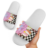 Personalized Japanese Kawaii Sushi Roll Slide Sandals Wagara Palaka Pattern LT9 - Polynesian Pride