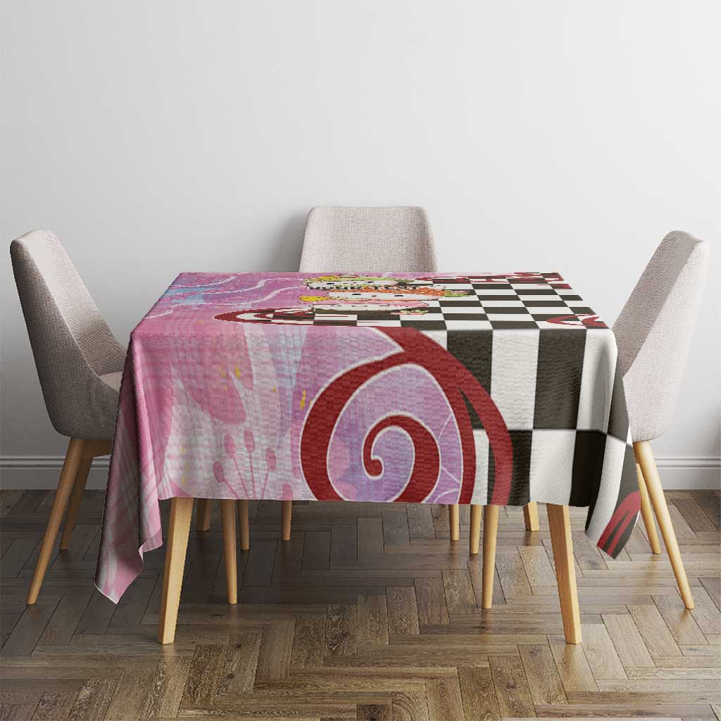 Personalized Japanese Kawaii Sushi Roll Tablecloth Wagara Palaka Pattern LT9 - Polynesian Pride