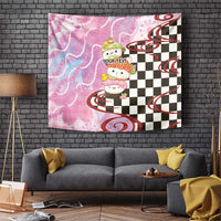 Personalized Japanese Kawaii Sushi Roll Tapestry Wagara Palaka Pattern LT9 Pink - Polynesian Pride