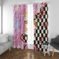 Personalized Japanese Kawaii Sushi Roll Window Curtain Wagara Palaka Pattern
