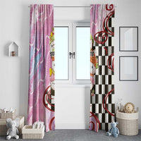 Personalized Japanese Kawaii Sushi Roll Window Curtain Wagara Palaka Pattern