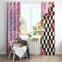 Personalized Japanese Kawaii Sushi Roll Window Curtain Wagara Palaka Pattern