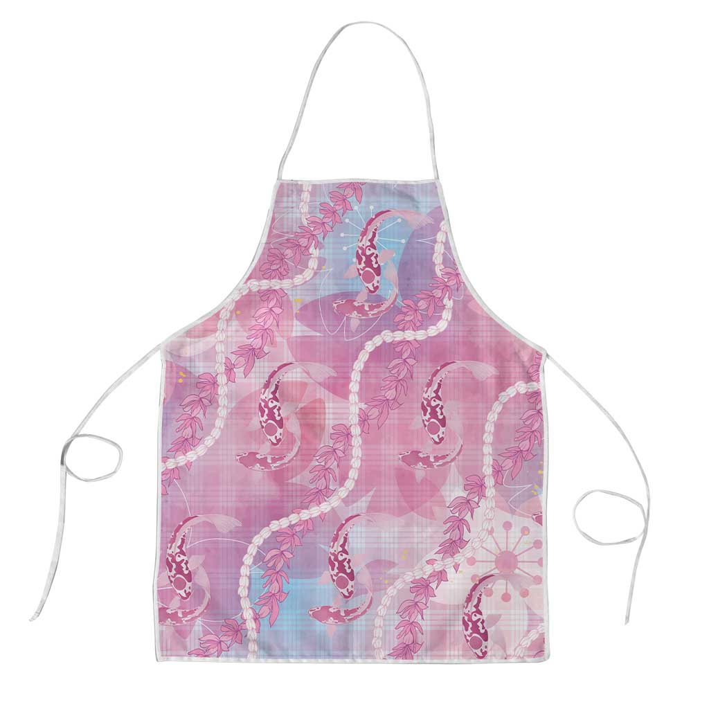 Japanese Koi Fish Apron Pink Wagara Palaka Honohono Pikake Lei LT9 Pink - Polynesian Pride