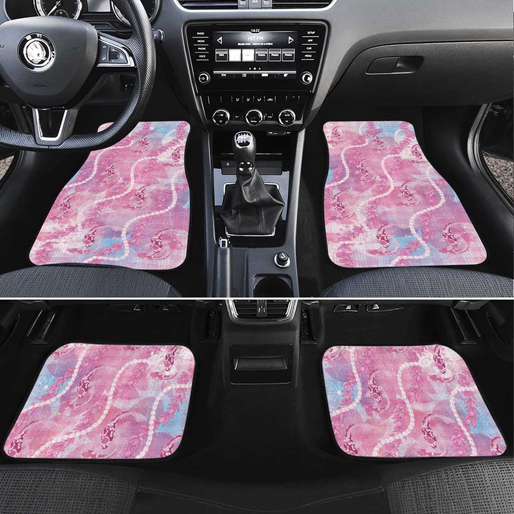 Japanese Koi Fish Car Mats Pink Wagara Palaka Honohono Pikake Lei LT9 Set 4pcs Pink - Polynesian Pride